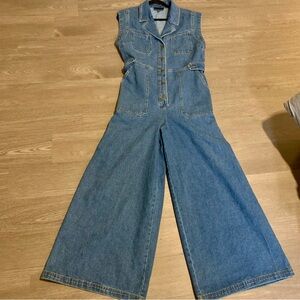 Free Market Sleeveless Denim Jumpsuit